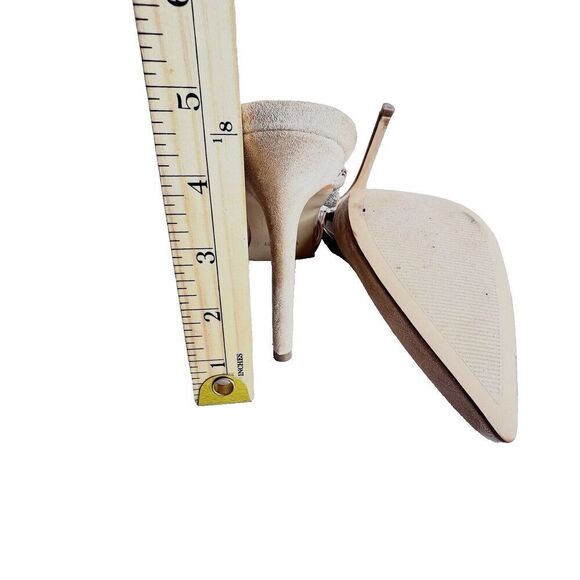 Nine West luxury fresah Shoes West Greet Womens Rhinestone High Heels cream 10M - Picture 6 of 8